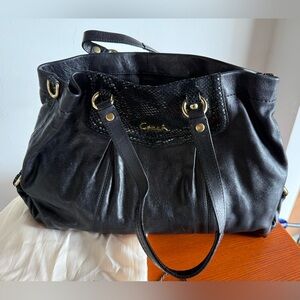 EUC Coach Ashley Leather Carryall Satchel Bag 19243 Black